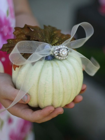 porte allainces citrouille mariage conte de fee